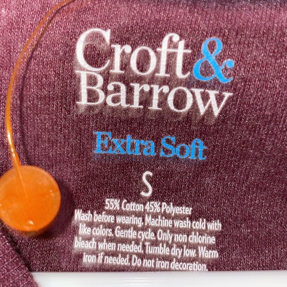 •CROFT & BARROW•EXTRA SOFT PLUM CREWNECK FLEECE LINE SWEATSHIRT SIZE SMALL EUC - Picture 5 of 9